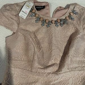 Bebe pink evening lace dress size s with back zipper